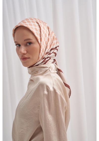 Carell Twill Eşarp Dalee Desen Vizon Çok Renkli
