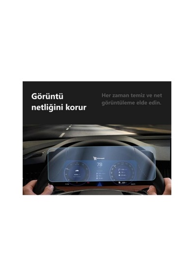 Skoda Kodiaq Uyumlu 10.25 İnç Araç Ekran Koruyucu Dijital Gösterge Nano 9h Kırılmaz Şeffaf