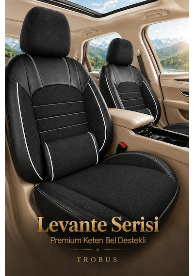 Fiat Tipo 1990-2000 Uyumlu Levante Serisi Füme Beyaz Oto Koltuk Kılıfı