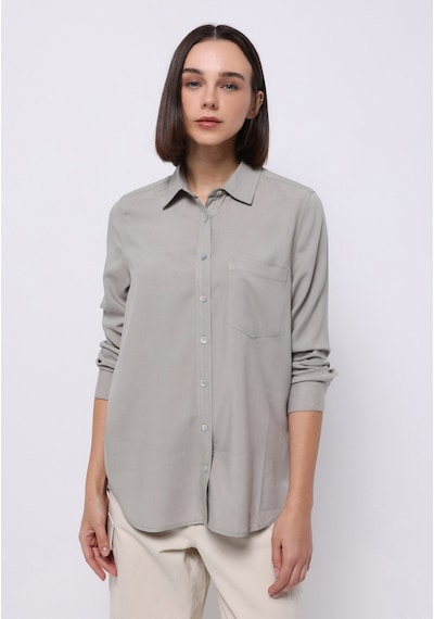 Colin's Colins Regular Fit Shirt Neck Düz Kadın Yeşil Uzun Kol Gömlek Cl1075610 Q1.v1 Sag Sage
