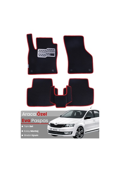 Skoda Rapid 2012-2019 Uyumlu Eva Paspas Tam Set Oto Paspas,araca Özel,kolay Montaj 968