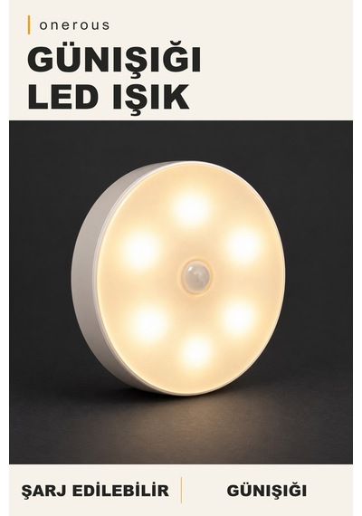 Onerous Günışığı Led Işık, Şarj Edilebilir Sarı