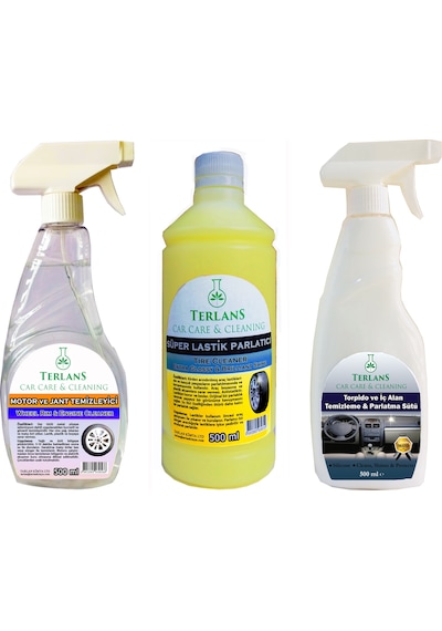 Terlans Lastik Parlatıcı Motor Jant Tem Torpido Parlatıcı 3X500