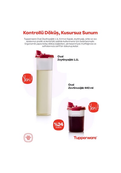 Oval Zeytinyağlık 2 Li Yeni Kırmızı Kapak Kırmızı