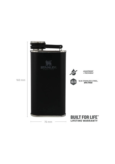 Stanley Klasik Paslanmaz Çelik Cep Matarası 0,23 Lt - Matte Black Pebble