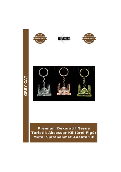 Premium Dekoratif Nesne Turistik Aksesuar Kültürel Figür Metal Sultanahmet Anahtarlık