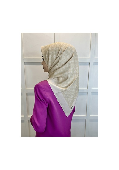 Aker Elegance Monogram Eşarp Açık Bej 1090500 Açık Bej Açık Bej