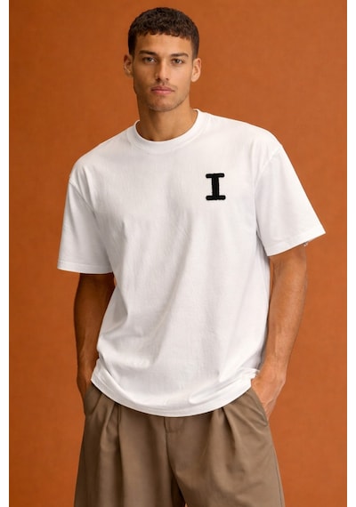 Tarz Cool Erkek Oversize Tişört "love Is Everywhere" Baskılı Basic Pamuklu T-shirt Beyaz