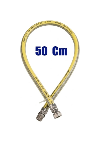 Doğalgaz Flex Bağlantı Hortumu Gaz Flexi Soba Fırın Ocak 50 Cm