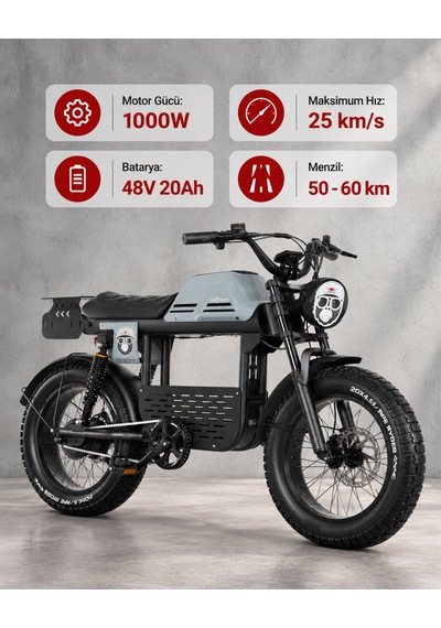 Ape Ryder Gibbon Ultra Sport Elektikli Bisiklet 1500w Açık Gri