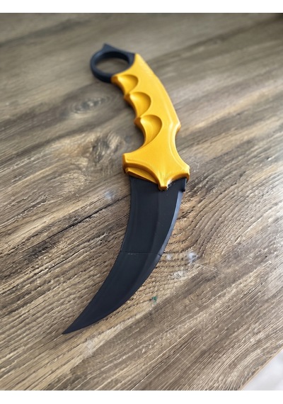 Riva Self 3d Baskı Farklı Renkler Taktiksel Parmak Halkalı Hobi Ve Dekoratif Maket - 16 Cm Siyah-Altın