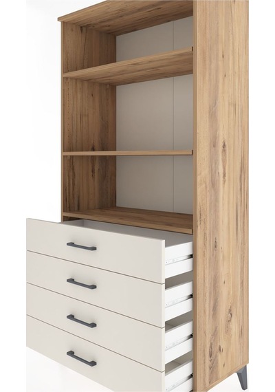 Hyperion Dolap 3 Raflı 4 Çekmeceli 88x44x182 Çam-aytaşı Çam