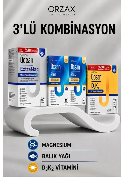 Magnesıum Balık Yağı Ve D3k2 Vitamin 3 Lü Avantajlı Paket