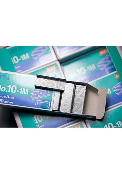 Max Usa Corp. 20 Karton 20.000 Zımba Teli Otantik Max Zımba Teli No. 10-1m Ofis Zımbası İçin