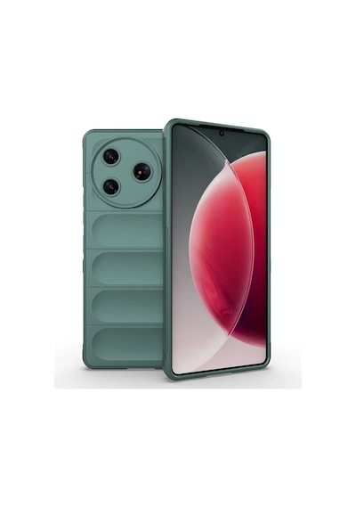 Tecno Camon 30 Pro 5g Kılıf Esnek Tpu Oyuklu Arka Yüzey Tasarımlı Zore Etnik Silikon Kapak Koyu Yeşil