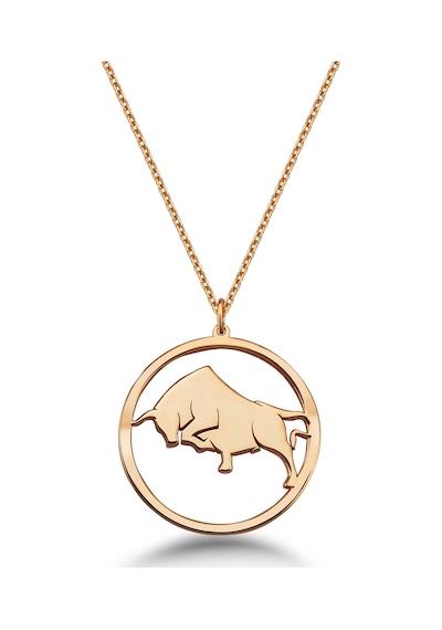 Çember Boğa Burcu Gümüş Kolye - Rose Rose Gold