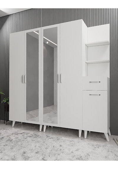 Melodi Portmanto Vestiyer- Beyaz 225 cm