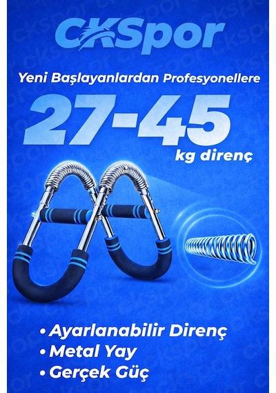 Pro Ayarlanabilir Dirençli Egzersiz Aleti 27 45 Kg Kol Bilek Omuz Göğüs Sırt Bacak Kas Geliştirici Siyah