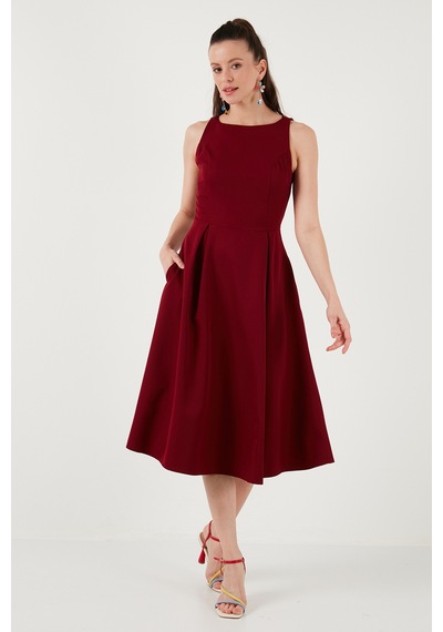 Lela Bayan Elbise 6111963 Bordo Bordo