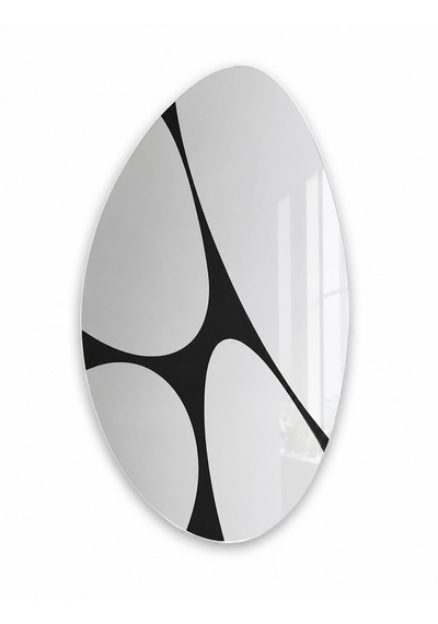 Asimetrik Model Uv Baskılı Çerçevesiz 87x50 Cm Boy Aynası Düz Ayna