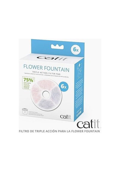 Catit Triple Action Filtre Çerçevesiz, Catit Çiçek Çeşmesi İçin Filtre, 6'lı Paket