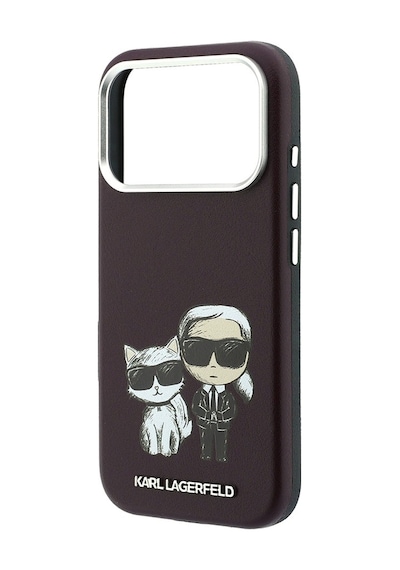Apple Uyumlu iPhone 18 Pro Kılıf Karl Lagerfeld Lisanslı M-safe Şarj Özellikli K&c Bodies Sketch Pu Kapak Bordo