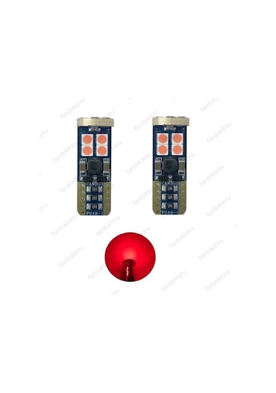 Fardoktoru T10 Dipsiz Led Park Ampulü 12Smd Kırmızı Fx1030