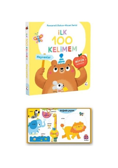 İlk 100 Kelimem Hayvanlar Pencereli Dokun-hisset - Uxfo-759480