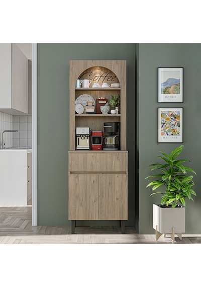 60 Cm Ledli Kahve Köşesi, Çok Amaçlı Dolap,2 Kapaklı 1 Çekmeceli Kiler Dolabı,mutfak Dolabı Atlantik Çam 60 Cm Ledli Kahve Köşesi, Çok Amaçlı Dolap,2 Kapaklı 1 Çekmeceli Kiler Dolabı,mutfak Dolabı Atlantik Çam