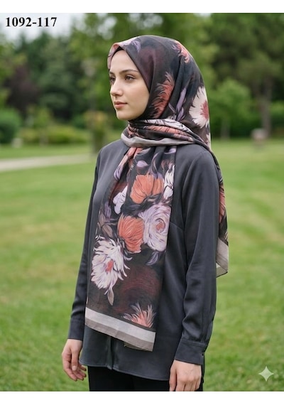 Velscarfs Soft Pamuk Şal Kahverengi 1092-117 Çok Renkli