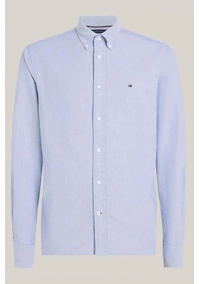 Tommy Hilfiger Erkek Mavi Solid Heritage Oxford Gömlek Mavi