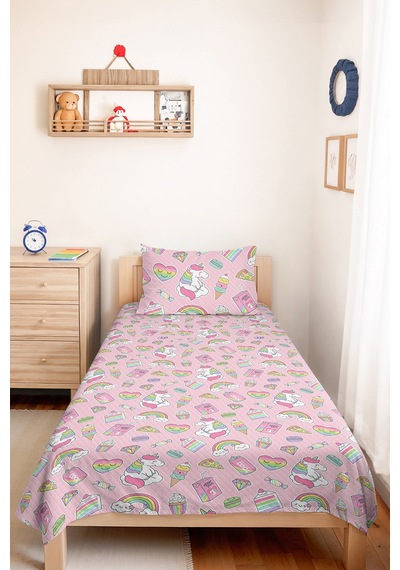 Evimde Bambaşka Pembe Unicorn Gökkuşağı Kız Çocuk Pike Takımı - Pastel Bebek Odası Yatak Örtüsü - 160x220 CM Evimde Bambaşka Pembe Unicorn Gökkuşağı Kız Çocuk Pike Takımı - Pastel Bebek Odası Yatak Örtüsü - 160x220 CM