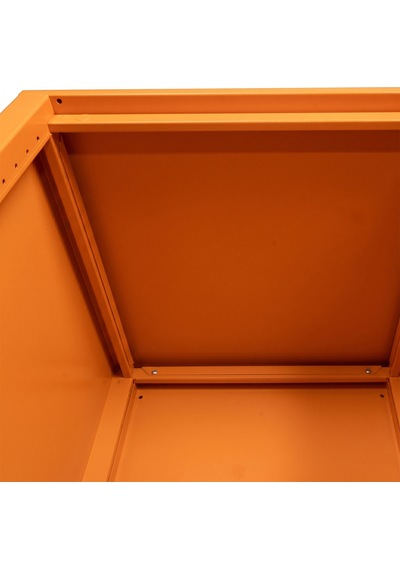 Alfafonet Ziglat Serisi Kilitli Metal Home Office Dolabı Cam Kapaklı Turuncu Ral 2004 450x1050x450 Mm
