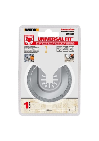 Worx Wa4980 Çok Amaçlı Raspalama Makinesi İçin 63mm 180 Fayans Derz Arası Universal Temizleme/kesme Elmas Bıçağı