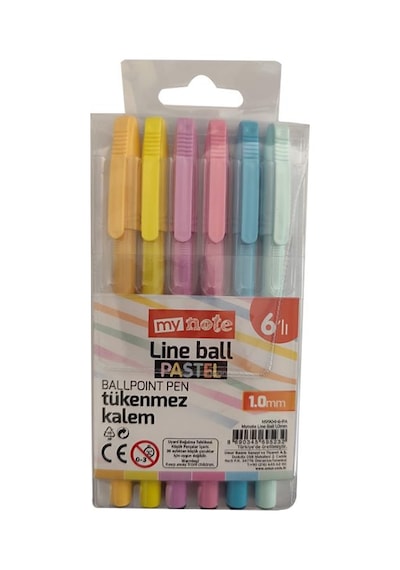 Mynote Mynote Line Ball 1.0 Mm 6'lı Pastel