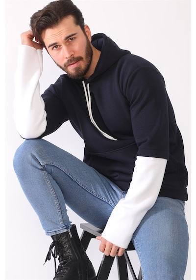 1042 Dewberry Erkek Sweatshırt-lacivert Lacivert