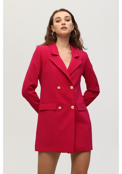 Feminist Fuşya Astarlı Düğme Kapamalı Blazer Ceket 0105123.12 Fuşya