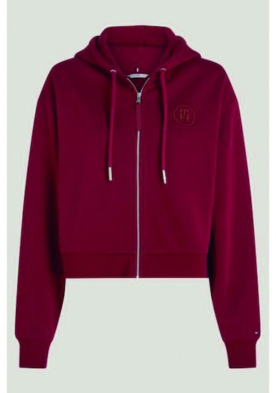 Tommy Hilfiger Fermuarlı Kapüşonlu Sweat Kırmızı