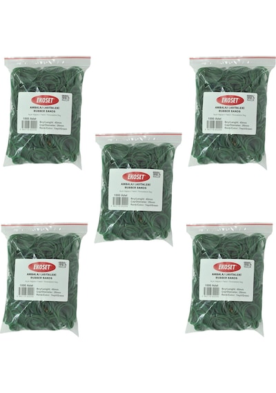 Ekoset Yeşil Paket Ambalaj Para Lastiği 40Mm 5.000 Adet