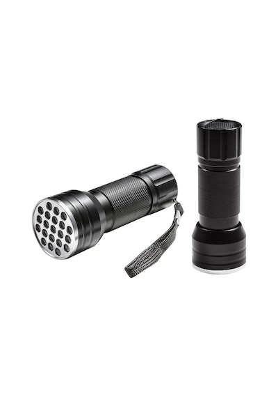 Powermaster Pm-6351 Uv Işınlı 21 Ledli 10 Cm Metal Kasa Pilli El Feneri