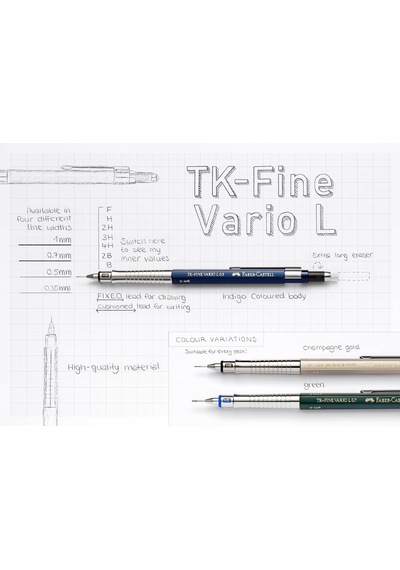 Vario Lüx Versatil Kalem, 0.7 Mm Uç, Sertlik Ayarlı Metal Uç, Silgili, Ergonomik Tutuş, Champag Krem