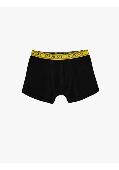 Koton 3'lü Boxer Seti Slogan Yazı Detaylı Siyah 5slm90048mk Siyah