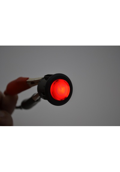 26mm 12v Kırmızı Işıklı Power Logolu 1-0 Kalıcı Anahtar Yuvarlak