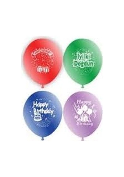 Doğum Günü İyiki Doğdun Balon 12inc 100 Parça Bx40 2 Yaş Mavi