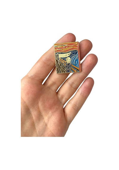 The Scream Çığlık Tablosu Edvard Munch Hediyelik Rozet Çok Renkli