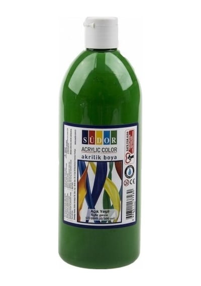 Südor Akrilik Boya 500ml Yeşil Renk Ahşap Ve Plastik Yüzeyler İçin Uygun Çok Renkli