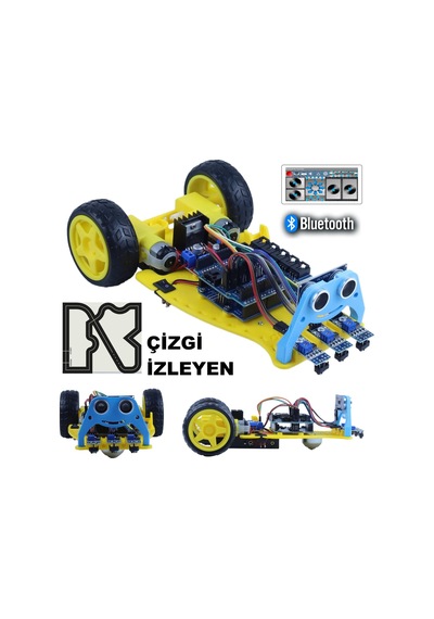 2wd Multitron Araç Kiti V1çizgi İzleyen Engelden Kaçan Bluetooth Demonte