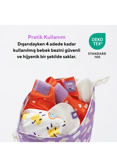 Bambino Mio Su Geçirmez Bebek Bezi Taşıma Çantası Wet Bag Bold Çok Renkli