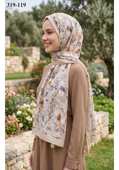 Sharell Desenli Bambu Kraş Pamuk Şal 319-119 Çok Renkli