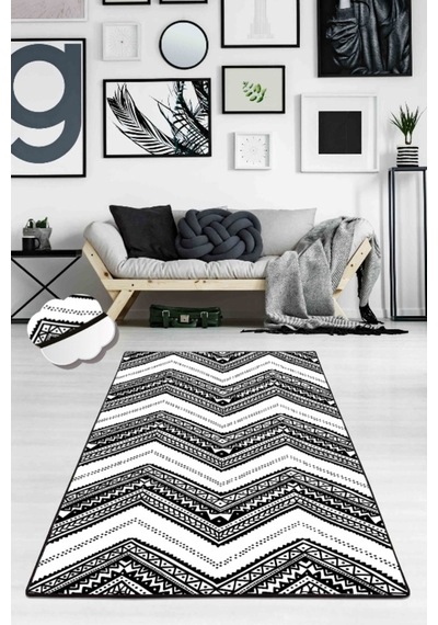 Triangel 80X150 Cm Dekoratif Halı , Kaymaz Halı